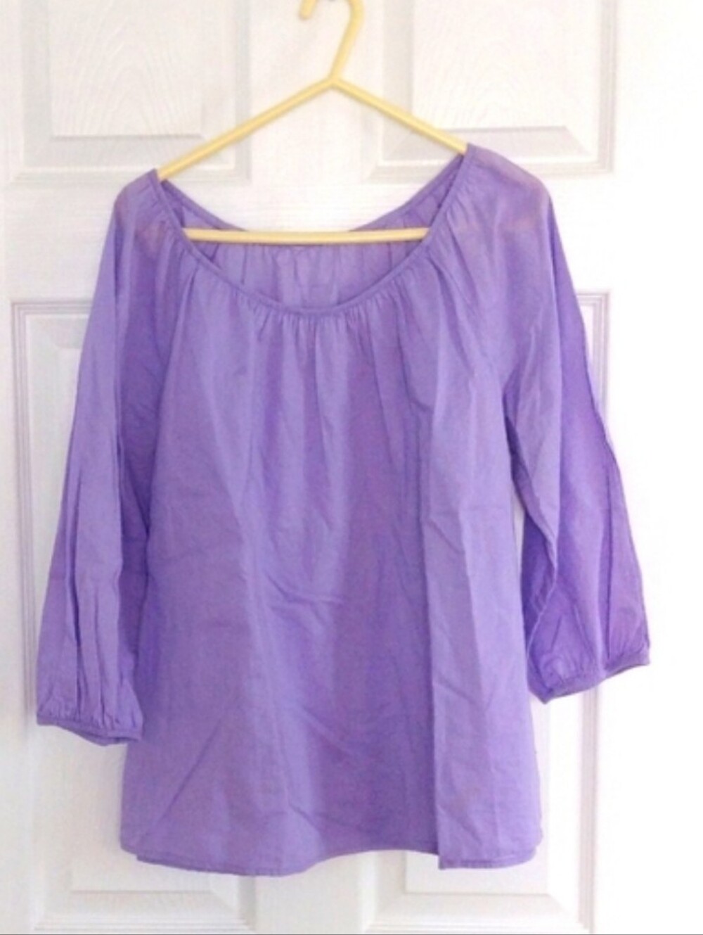 Women's Lavender Peasant Top - Lightweight Long Sleeve